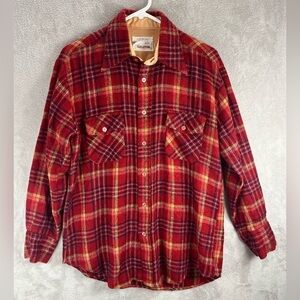 VINTAGE DELUXE TARLETON Red Plaid Button Up Shirt Large